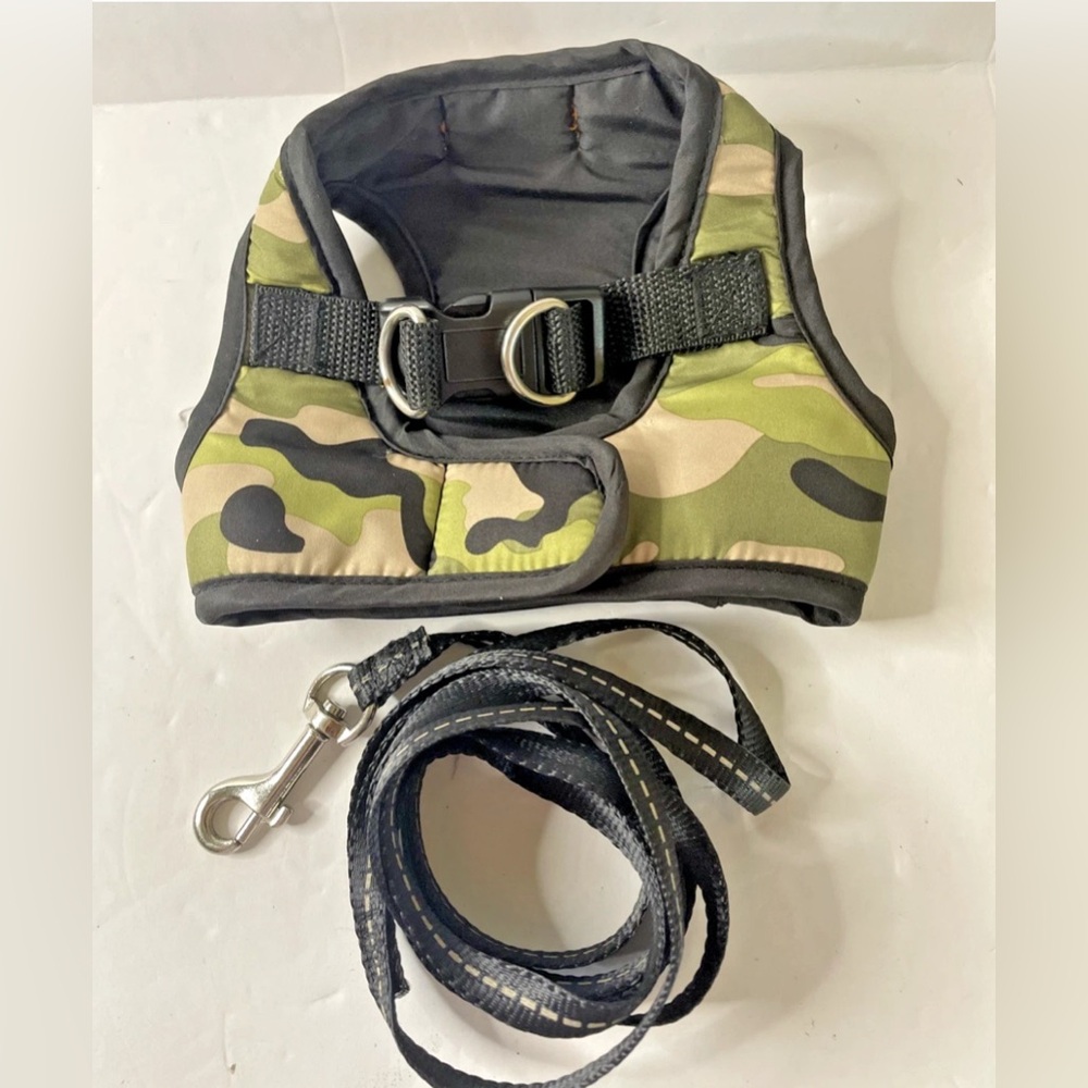 Simply Dog - Camo Body Harness XS Dog Pet Lined- includes 62" Leash Set